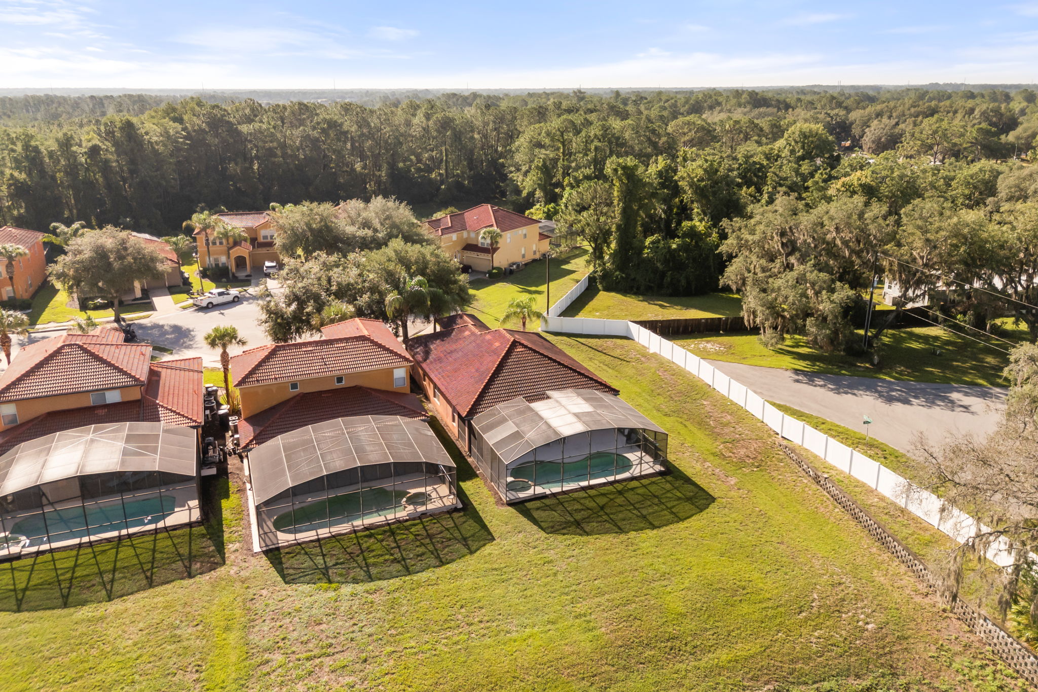 Aerial view of 183 Tiger Lily Court and its conservation setting